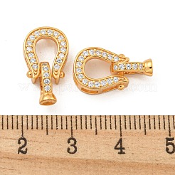 925 Sterling Silver Micro Pave Clear Cubic Zirconia Fold Over Clasps&nbsp;STER-U001-22G
