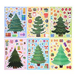 6Pcs Christmas Tree Paper Self-Adhesive Picture Stickers&nbsp;STIC-C010-31