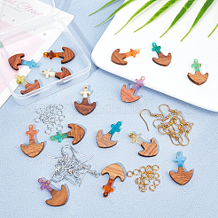 DIY Wooden Dangle Earring Making Kits&nbsp;DIY-OC0006-43