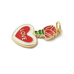 Brass Enamel Pendants&nbsp;KK-C110-35G-01