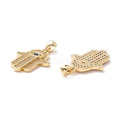 Brass Micro Pave Clear Cubic Zirconia Pendants&nbsp;ZIRC-Z019-25G-NR