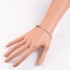 Tarnish Resistant Heart 304 Stainless Steel Link Bracelets&nbsp;BJEW-JB01929
