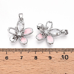 Brass Micro Pave Cubic Zirconia Pendants&nbsp;KK-N257-27P