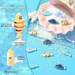 12Pcs 4 Colors Handmade Porcelain Beads&nbsp;PORC-CJ0001-54