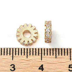 Rack Plating Brass Micro Pave Cubic Zirconia Beads&nbsp;KK-M269-01G