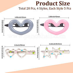 20Pcs 4 Style Plastic Snap Hair Clips&nbsp;PHAR-CP0001-24