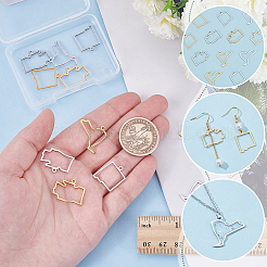 12Pcs 3 Styles 2 Colors 304 Stainless Steel Pendants&nbsp;STAS-PH0006-45