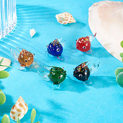 5Pcs 5 Colors Handmade Lampwork Beads&nbsp;LAMP-TA0002-21
