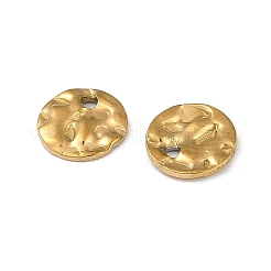 Ion Plating(IP) 304 Stainless Steel Textured Disc Charms&nbsp;STAS-Q336-11A-G