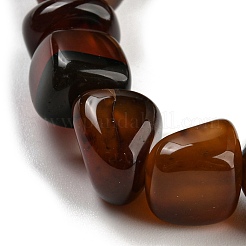 Dyed & Heated Natural Agate Nugget Beaded Stretch Bracelets&nbsp;BJEW-H238-01E