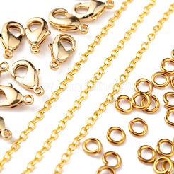 DIY 3m Oval Brass Cable Chains Necklace Making Kits&nbsp;DIY-FS0001-21G
