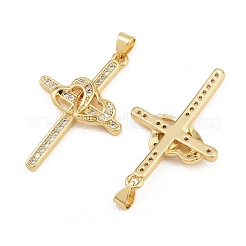 Brass Micro Pave Cubic Zirconia Pendants&nbsp;CU-CBADC6C-11G-03