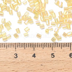 Transparent Colours Rainbow Glass Seed Round Bugle Beads&nbsp;SEED-H004-02