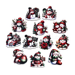 12Pcs Christmas UV Single Face Printed Wood Pendant Decorations&nbsp;WOOD-N020-25