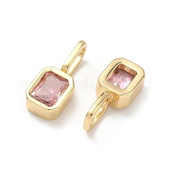 Brass Micro Pave Cubic Zirconia Pendants&nbsp;KK-C252-10G