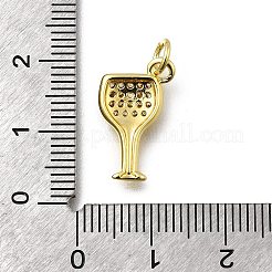 Brass Micro Pave Clear Cubic Zirconia Pendants&nbsp;KK-G525-18G