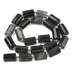 Natural Tourmalinated Quartz Beads Strands&nbsp;G-G453-E08-10x14mm