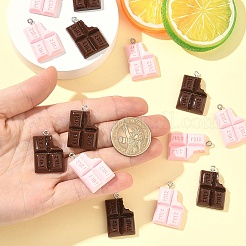 20Pcs 2 Colors Spray Painted Opaque Resin Pendants&nbsp;RESI-YW0006-35