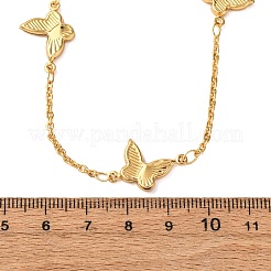 304 Stainless Steel Butterfly Link Chain Necklaces for Women&nbsp;NJEW-G178-05G