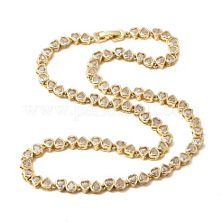 Brass Micro Pave Cubic Zirconia Geometric Tennis Necklaces&nbsp;NJEW-C121-02A-G