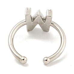 Rack Plating Brass Open Cuff Rings for Women&nbsp;RJEW-F162-01P-W