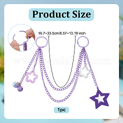 Acrylic Star Charm Iron Chain Bag Decorative Chains&nbsp;HJEW-OC00300