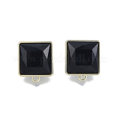Alloy Stud Earring Findings with Resin&nbsp;PALLOY-N150-84A