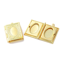 Rack Plating Brass Locket Pendants&nbsp;KK-F090-04G