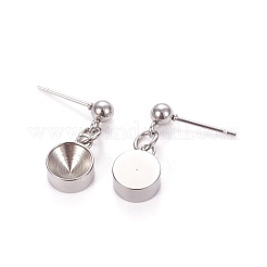 Non-Tarnish 201 Stainless Steel Stud Earring Settings&nbsp;STAS-L226-018E-P
