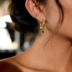 304 stainless steel zirconia earrings high-end durable titanium jewelry for women&nbsp;TD3994-1