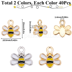 80Pcs 2 Colors Alloy Enamel Charms&nbsp;ENAM-SC0005-73