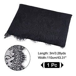 Flower Pattern Polyester Lace Fabric&nbsp;DIY-WH0496-28B
