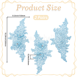 2 Pairs Polyester Embroidery Costume Accessories&nbsp;DIY-CY0002-92A