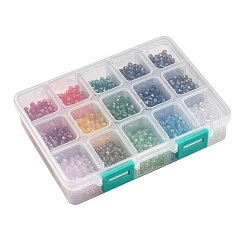 15 Colors Electroplate Glass Beads&nbsp;EGLA-JP0002-02B-4mm