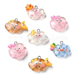 25Pcs 5 Styles Translucent Resin Pendants&nbsp;RESI-CJ0003-07