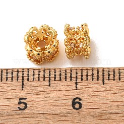 Brass Micro Pave Cubic Zirconia Beads&nbsp;CU-CBA54A3-02G-02