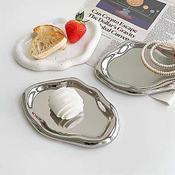 Plating Porcelain Jewelry Display Plate&nbsp;DJEW-WH0039-36