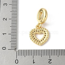 Brass Micro Pave Cubic Zirconia European Dangle Charms&nbsp;ZIRC-I071-25G