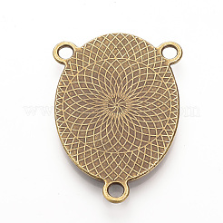 Tibetan Style Alloy Cabochon Connector Settings&nbsp;TIBE-Q079-30x40-AB-FF