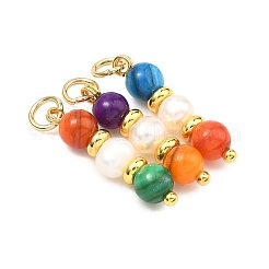 Dyed Natural Freshwater Shell and Pearl Pendants&nbsp;PALLOY-JF05343