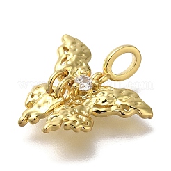 Rack Plating Brass Micro Pave Cubic Zirconia Pendants&nbsp;KK-M014-11G