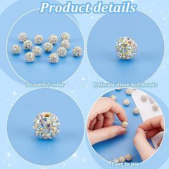 200Pcs Pave Disco Ball Beads&nbsp;RB-PH0001-50B