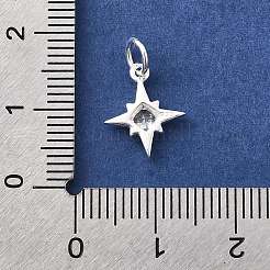 925 Sterling Silver Pave Clear Cubic Zirconia Star Charms&nbsp;STER-A048-01S