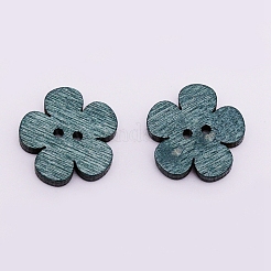 2-Hole Printed Wooden Buttons&nbsp;WOOD-WH0107-12