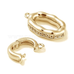 Brass Micro Pave CLear Cubic Zirconia Interlocking Clasps&nbsp;KK-C051-49G