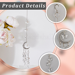 Alloy Moon Pendant Decorations&nbsp;HJEW-WH20025-04P
