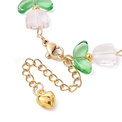 Glass Flower Beaded Bracelets&nbsp;BJEW-JB09788-01