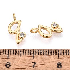 Brass Micro Pave Cubic Zirconia Charms&nbsp;KK-N263-97G-Q
