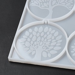 Flat Round with Tree of Life Pendant Silicone Molds&nbsp;DIY-L071-04