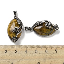Natural Tiger Eye Horse Eye Pendants&nbsp;G-F766-01AS-08